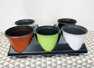 Berçário para plantas, fabricante barato 1 2 3 galão polegadas árvore redonda flor mudas cultivo branco macio vasos de plástico para berçário plantas