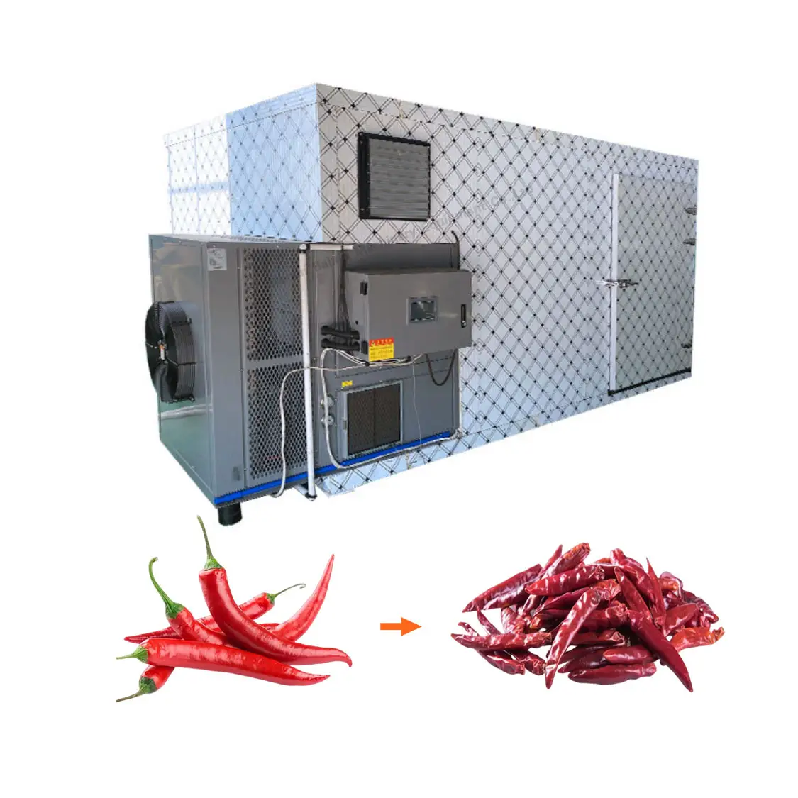 Pimienta eléctrica industrial Hoja de moringa Fruta Vegetal Secador de alimentos Horno de secado de chile rojo