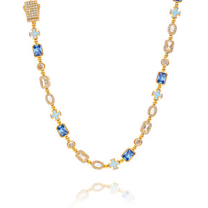 Wholesale High Sensation Hip-Hop Fashion Chokers <b>Necklace</b> Butterfly Pattern Color Gem Zircon <b>for</b> <b>Men</b> Women Europe United States - Product Image 3