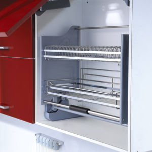 Tkk haut de gamme moderne en acier inoxydable mural armoire de rangement magique organisateur de cuisine tirer vers le bas panier armoires d'installation - Product Image 3