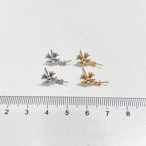 22630 S925 Pendientes de Plata, Soporte Vacío para Pendientes, Gancho de Oreja Simple y Moderno con Cuentas de 6-11 mm, Accesorios de Perlas para Mujer - Product Image 3