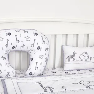 100% Cotton Organic Acceptable Animal Party Theme Nursing Crib Set Bedding Soft Baby Bedding Set