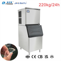 Machine à glaçons commerciale BY-500A(Y) de 220 kg, refroidie par air, à économie d'énergie, haute capacité, pour café, glaçons cristallins