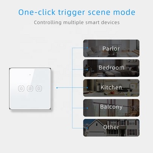 Smart Zigbee Touch Wireless Scene Switch 2 Gang Remote <strong>Control</strong> <strong>Double</strong> Click Tempered Glass <strong>PC</strong> Panel Smart Life Modern Design - Product Image 5