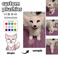 Fabricante de Peluches Personalizados, Peluche de Dragón Sin Dientes con Diseño de Zorro Sonriente de Estilo Dulce, Muñeco de Peluche Personalizado