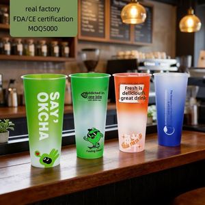 Vaso Desechable de PP con Etiqueta Integrada, Calibre 90mm, Estilo Metálico, Logotipo Personalizado, Uso Comercial, Vaso de Agua Personalizado para Reuniones Empresariales - Product Image 1