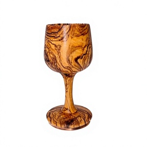 Copa de Vino de Madera Ecológica Hecha a Mano, Diseño Curvo Moderno, Capacidad de 250 ml, para Fiestas y Cócteles - Product Image 1