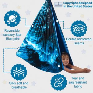 Jouets sensoriels pour l'autisme, produits de thérapie, interactifs, pour le syndrome d'<span class=keywords><strong>Asperger</strong></span>, TDAH, double couche de coton et de polyester, utilisation en intérieur, balançoire câline - Product Image 3