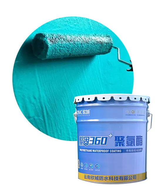 JG360 + XINC 시멘트 기반 아크릴 폴리머 코팅 PU 방수 페인트 벽 및 바닥, 주방, 욕실, 수영장