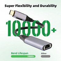 Adaptador USB-C a Ethernet WISTAR, Tarjeta de Red Gigabit RJ45 de 1000 Mbps, Tarjeta de Red LAN con Cable para MacBook Pro, Windows y Mac OS