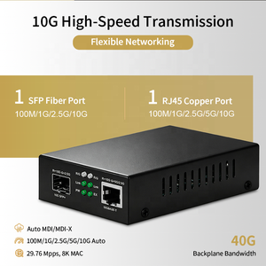Convertitore di Media in Fibra Ottica SH <span class=keywords><strong>LINK</strong></span> 10G con Protezione da Sovratensione 6KV, Switch a 2 Porte da 40Gbps per Uplink Server Room e Dati Cloud - Product Image 6