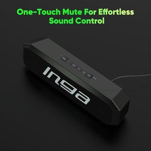 INGA for Computer Speakers USB Powered Plastic Cabinet 10-30W Dual Gaming Music Modes <b>Plug</b>-and-Play Colorful LED <b>Lights</b> - Product Image 5