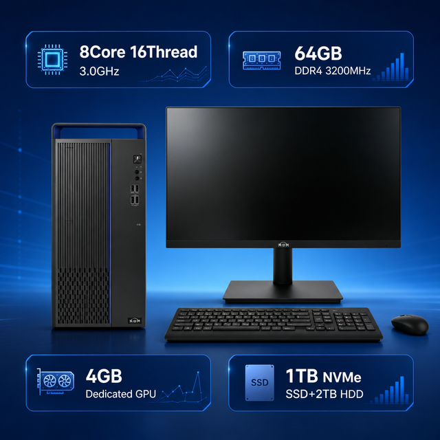 Secure Trusted Desktop Computer Hygon C86-3G 8 Core 64GB RAM High Performance Domestic PC for Public Institution Renewal Project
