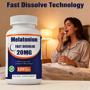 Grosir bebas stres tidur dalam suplemen Herbal kekuatan tinggi 5mg/10mg Melatonin tablet vitamin alami bebas gula - Product Image 2