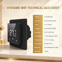 Bingkai wajah dapat dilepas, sistem pemanas bawah lantai layar sentuh pintar termostat dapat diprogram dengan WIFI Tuya
