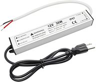 Alimentation LED 30W 220V, boîtier en aluminium étanche IP67, bande lumineuse, convertisseur 12V, transformateur, sortie basse tension, prise à 3 broches