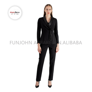 Fashion High Quality Customized Women's Pant Suits Set Double-breasted Suit Jacket Worsted Wool <strong>Blazer</strong> <strong>Button</strong> 3D Embroidery - Product Image 3