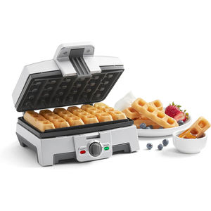 Mini <span class=keywords><strong>gaufrier</strong></span> belge électrique automatique avec 6 bâtons de gaufres et assiettes <span class=keywords><strong>interchangeables</strong></span> pour sandwichs à crêpes à bulles - Product Image 1