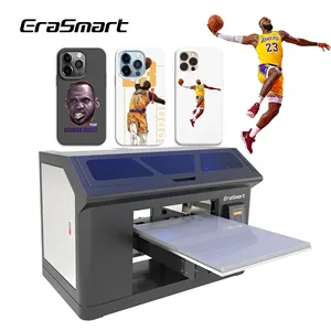 Erasmart 3D Varnish Effect Uv Printer Acrylic Phone Case Printer Mini Dtf Film 3545 Uv Sticker Printer For Logos Printing
