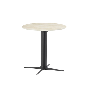 MDF Sintered Stone Top Black Metal Legs Set of 2 <strong>Nesting</strong> Round Coffee <strong>Tables</strong> for <strong>Dining</strong> Living Room - Product Image 2