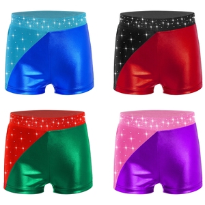 6-16 Kids Girls <b>Dance</b> Costume Toddler Gymnastics <b>Dance</b> Shorts Metallic Shorts For Practice Performance Competition Latin <b>Dance</b> - Product Image 1