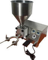 Machine de remplissage semi-automatique pour crèmes alimentaires / Équipement d'injection et de remplissage de crème pour croissants, beignets et gâteaux fourrés