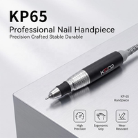 Manche de perceuse à ongles électrique professionnelle KP60/KP65 en acier inoxydable brossé, forme stylo, pièce de rechange avec câble 3 broches