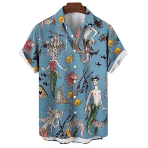 Camisas hawaianas de manga corta con estampado de botones para hombre, camisas informales de playa de verano - Product Image 2