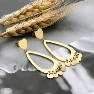 Pendientes de Bola Redondos de Acero Inoxidable con Baño de Oro de 18k - Product Image 2