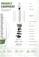 Nouvelle conception modulaire, montage facile, tour hydroponique verticale à 9 étages, éclairage LED pour culture, pompe, système d'irrigation pour jardin domestique et serre