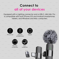 Microphone Lavalier Sans Fil Professionnel 2025 pour iPhone 17 Pro Max iPad Android, Anti-Bruit et Enregistrement Sonore Cristal