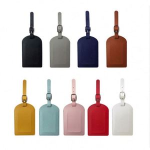 Custom Logo Business Gift Soft Leather <b>Name</b> Luggage <b>Tags</b> Most Popular Travel Suitcase Baggages <b>Tag</b> with Buckle - Product Image 6