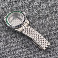 Set Cassa Orologio e Bracciale Jubilee 40mm in Acciaio Inossidabile, Componenti per Orologio Subacqueo, Lunetta in Cristallo Zaffiro con Lente Ciclope, Vetro Data, Impermeabile