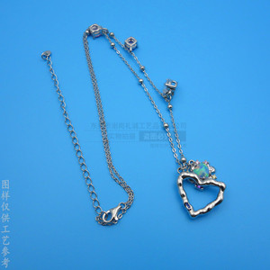 Collar con colgante en forma de corazón con piedras de circonita, cadena de oro blanco electrochapado, para regalo. - Product Image 3