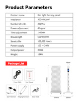 OEM ODM Suyzeko GY-320 Appareil de thérapie infrarouge à lumière rouge pour le corps entier, panneau LED de photothérapie 660nm 810nm 850nm, 320 LED, fitness