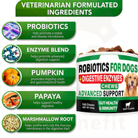OEM/ODM Supplément à mâcher pour la santé digestive des animaux de compagnie : Probiotiques, Prébiotiques, Enzymes digestives, Absorption rapide, Aide à soulager la diarrhée et les gaz