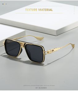 Gafas de Sol Modernas de Metal Clásico, Diseño 2025, Lentes Degradadas, Armazón Dorado Cómodo, Gafas de Sol Cuadradas para Hombre, Tono Neutro, Detalles - Product Image 2