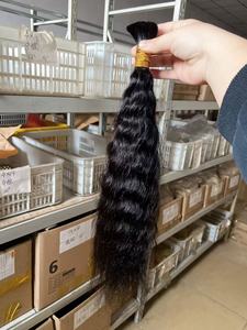 DX348, productos para el cabello baratos al por mayor, cabello trenzado a granel, sin trama, virgen, indio, <span class=keywords><strong>afro</strong></span>, rizado, cabello humano a granel, color natural - Product Image 6