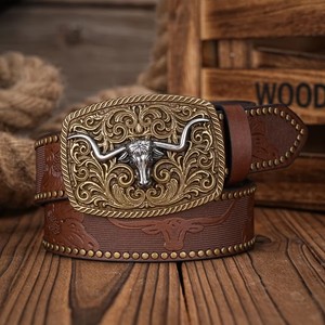 <span class=keywords><strong>Cinturones</strong></span> de Cuero PU Estilo Vaquero Occidental <span class=keywords><strong>para</strong></span> <span class=keywords><strong>Hombre</strong></span> y Mujer JULUN, con Hebilla Grabada con Diseño Floral Vintage, Estilo Moderno <span class=keywords><strong>para</strong></span> Jeans - Product Image 1