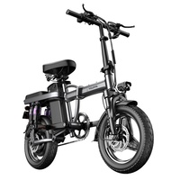 Vélo électrique pliable Z6 en acier à haute teneur en carbone, modèle compact et portable de 14 pouces, batterie lithium-ion 48V, autonomie 25-35 km, roue arrière