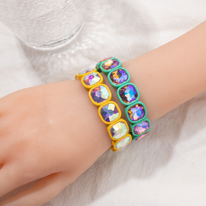 Braccialetto elastico di strass di cristallo alla moda con diamante colorato caramella colorata regalo di gioielli per le vacanze estive al mare delle ragazze - Product Image 6