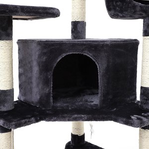 Jouet pour chat Cadre d'escalade pour chat Tour pour chat avec planche à gratter, perchoir en peluche rembourré et panier confortable Gris fumé - Product Image 4