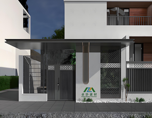 <span class=keywords><strong>Portail</strong></span> de cour moderne en alliage d'aluminium avec commande manuelle coulissante, finition thermolaquée antirouille, pour villa et jardin - Product Image 2