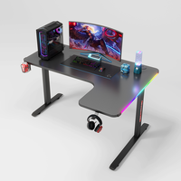 Table d'angle en forme de L pour ordinateur Meubles de maison pour ordinateur de jeu Étagères de table pour ordinateur de jeu Accessoires de bureau de jeu