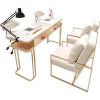 Fabricants de meubles de salon Chaise de table de luxe populaire pour l'art des ongles Couleur personnalisable Nail Shop Table de manucure simple double