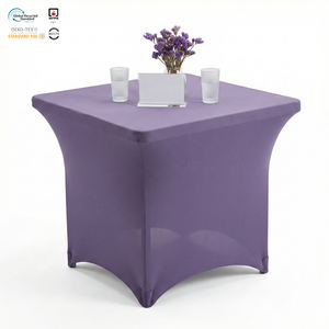 Housse de table ronde blanche en spandex imperméable et extensible de 60 pouces pour petite réception - Product Image 1