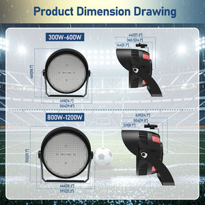 Lámpara LED Deportiva para Estadios, 300W 400W 500W 600W 1000W 1200W IP66, Iluminación Exterior para Canchas de Tenis, Bádminton, Fútbol, Cricket - Product Image 3