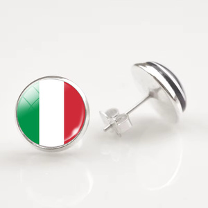 फैशन फ्लैग ईयररिंग्स संग्रह. ग्लास कैबोचोन गुंबद के साथ टिकाऊ मिश्र धातु स्टड के साथ टिकाऊ मिश्र धातु स्टड - Product Image 2