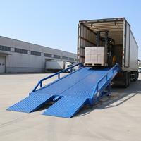 Rampe de chargement portable en acier au carbone pour la logistique d'entrepôt, rampe de chargement mobile hydraulique réglable pour quai