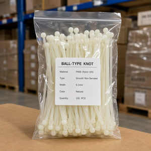 Attaches de câble réutilisables en nylon de qualité supérieure à prix abordable, type boule à serrage rapide - Product Image 4